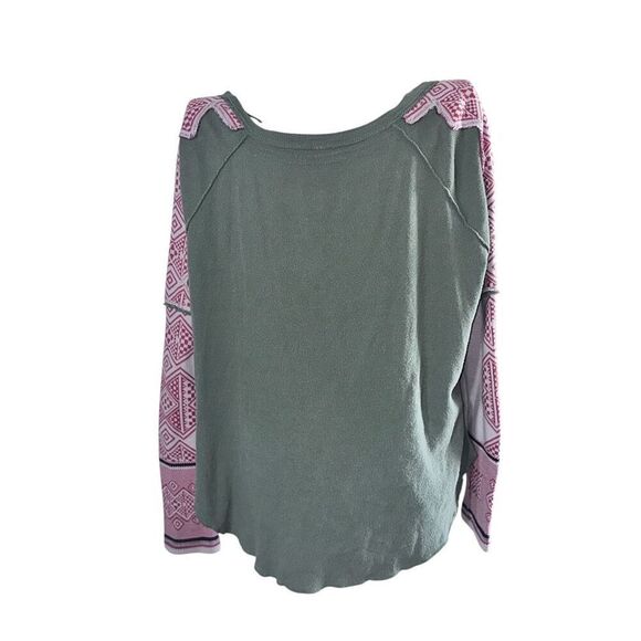 RARE Beautiful women Womens Free People Oversize Pullover Cotton KNIT SWEATER bl - Picture 3 of 8